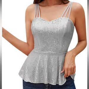 NEW Sparkly Peplum Top